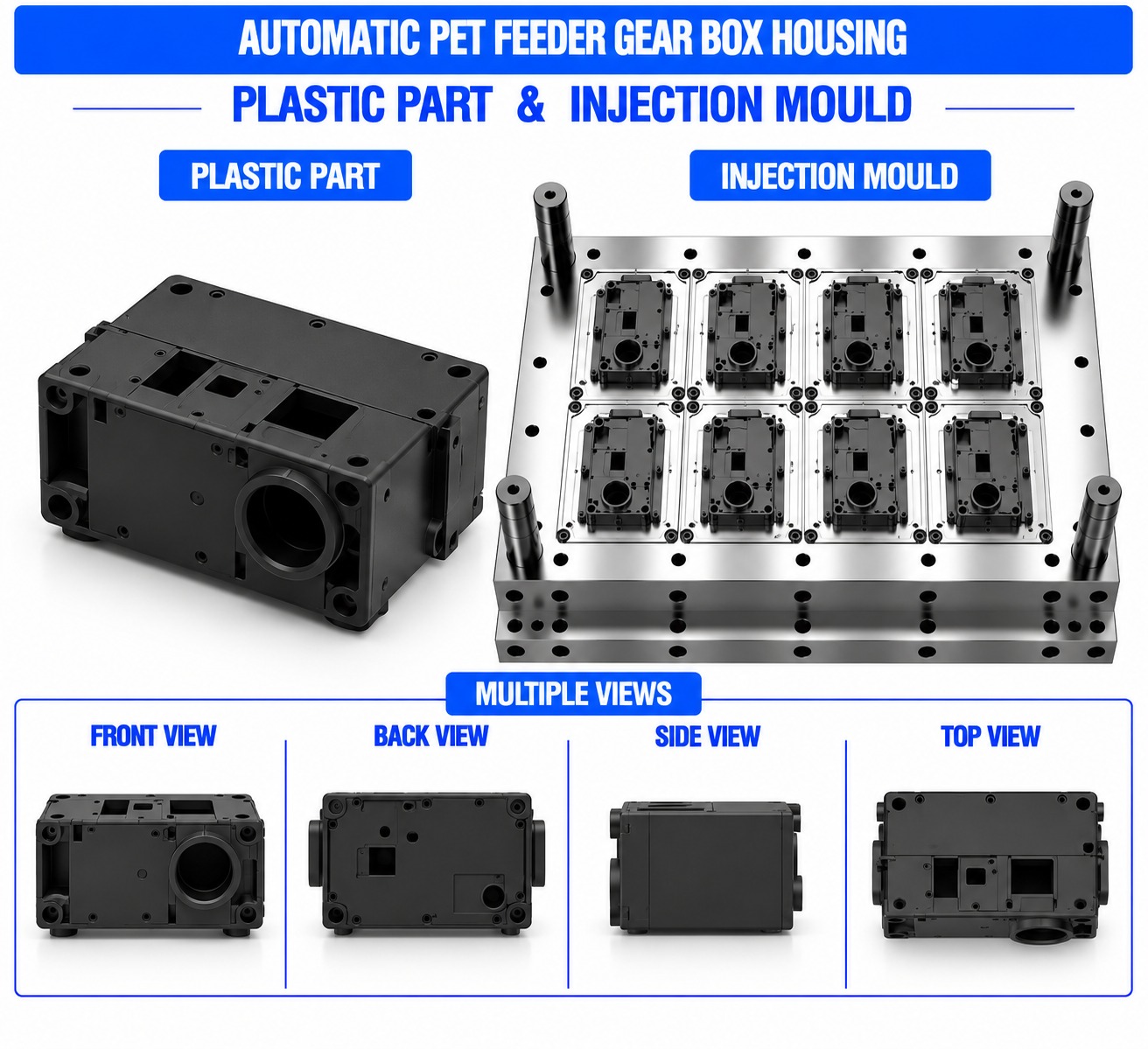Automatic Pet Feeder Plastic Gear Box Housing Mould and Moulding Service